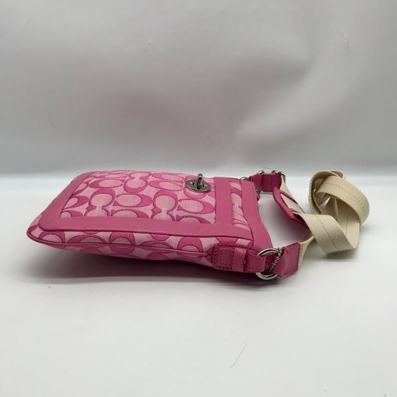 Coach Pink Signature Canvas Crossbody Bag 42664 - Picture 4 of 11